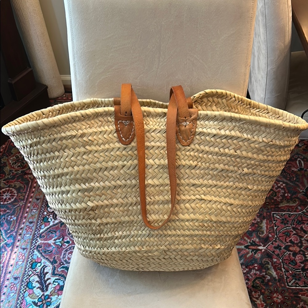 Stylish Tan Woven Tote Bag